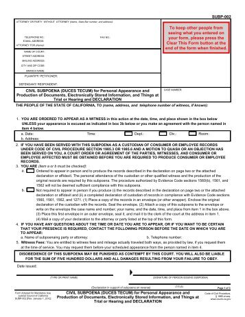 SUBP-002 - California Courts - State of California