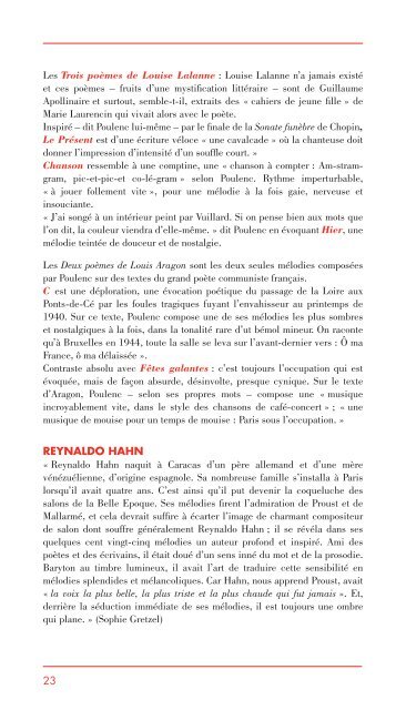 RICHARD STRAUSS, FRANCIS POULENC ... - Opéra de Lyon