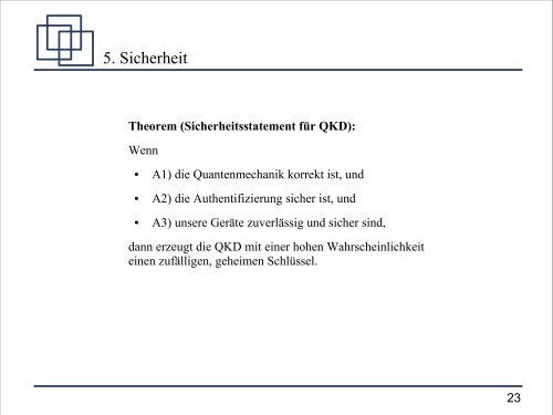 Quantenkryptographie - Institut für Theoretische Physik der ...