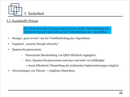 Quantenkryptographie - Institut für Theoretische Physik der ...