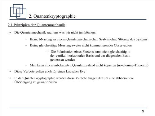 Quantenkryptographie - Institut für Theoretische Physik der ...