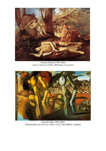 description du tableau de Nicolas Poussin, Echo et Narcisse