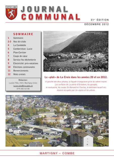 Journal communal no 31 de décembre 2012 - Martigny-Combe