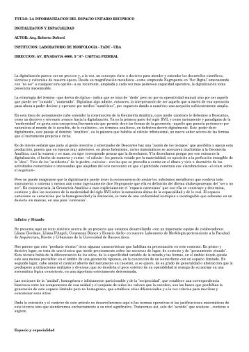 LA INFORMATIZACION DEL ESPACIO UNITARIO RECIPROCO ...