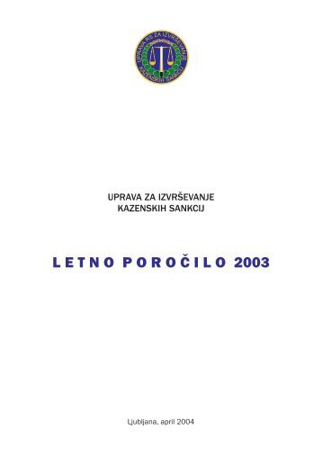 poročilo 2003 - Ministrstvo za pravosodje in javno upravo