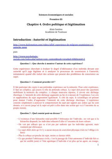 Chapitre 4. Ordre politique et légitimation - Eloge des SES