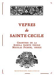 VEPRES SAINTE CECILE - Liturgia