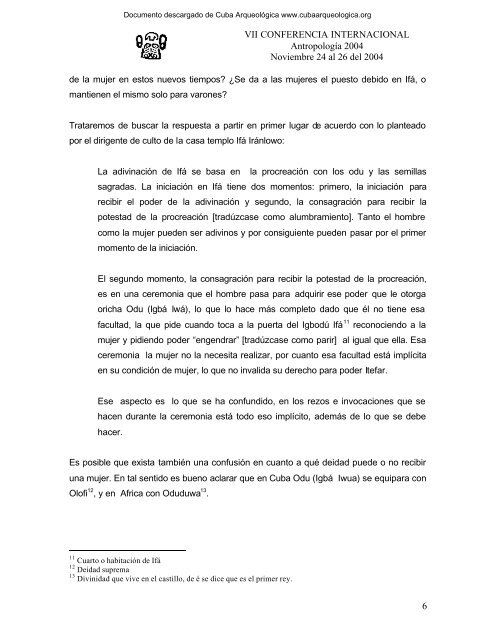 un problema de género en la Regla Ocha/ Ifá - Cuba Arqueológica