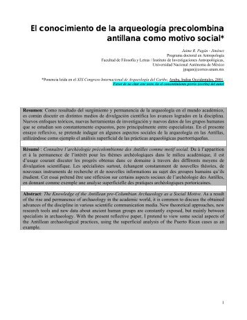 El conocimiento de la arqueología precolombina antillana - Cuba ...