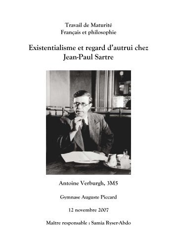 Existentialisme et regard d'autrui chez Jean-Paul Sartre - Gymnase ...