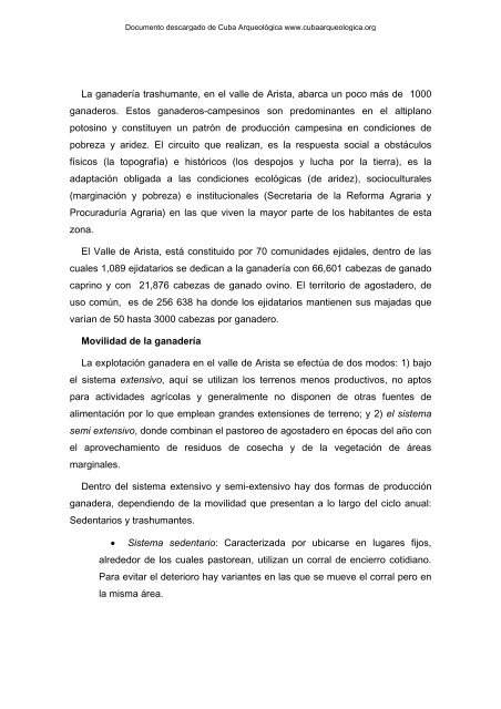 La ganadería trashumantes del desierto potosino - Cuba Arqueológica