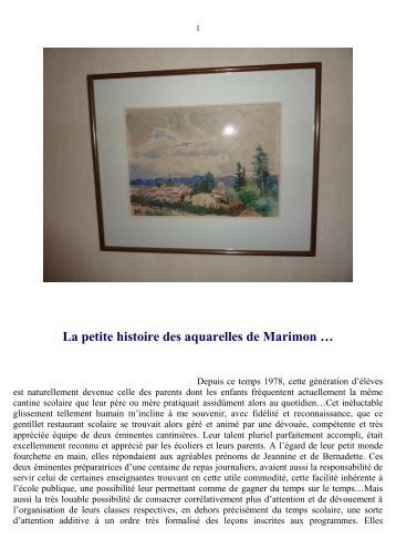 La petite histoire des aquarelles de Marimon - Ville de Beaumont ...