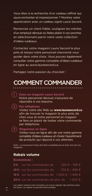 Téléchargez notre brochure de cadeaux corporatifs - Laura Secord