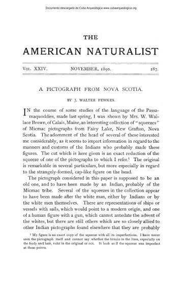 A Pictograph from Nova Scotia - Cuba Arqueológica