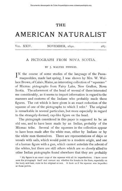 A Pictograph from Nova Scotia - Cuba Arqueológica