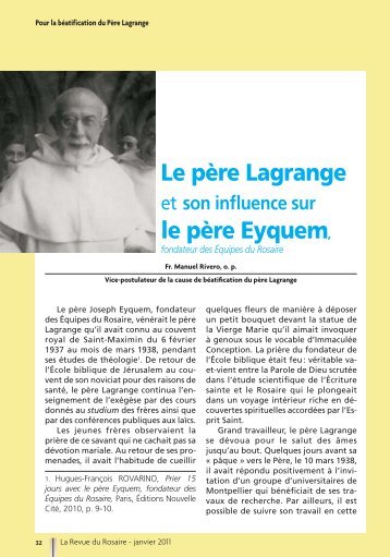 Le père Lagrange le père Eyquem,