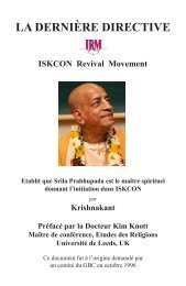 LA DERNIÈRE DIRECTIVE - ISKCON Revival Movement