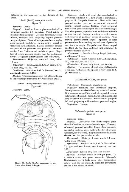 The Isopods of Abyssal Depths in the Atlantic Ocean