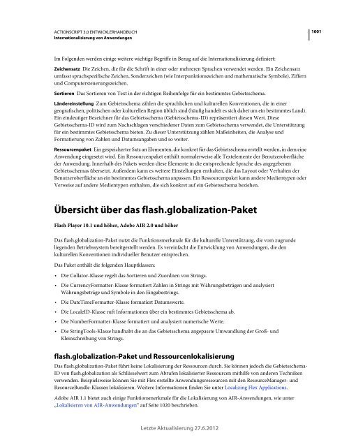 Actionscript 3 Entwicklerhandbuch