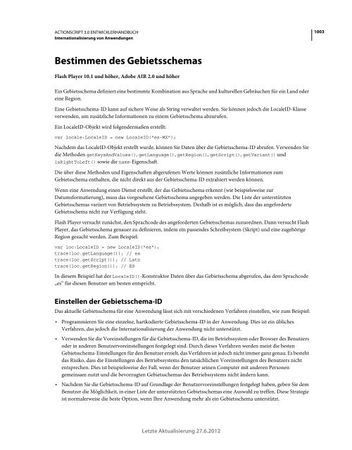 Actionscript 3 Entwicklerhandbuch