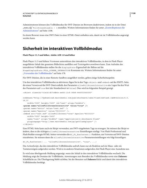 Actionscript 3 Entwicklerhandbuch