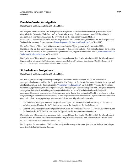 Actionscript 3 Entwicklerhandbuch