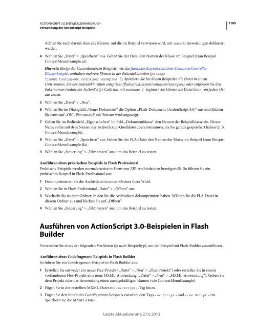 Actionscript 3 Entwicklerhandbuch