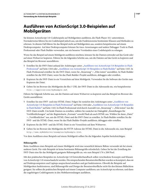 Actionscript 3 Entwicklerhandbuch