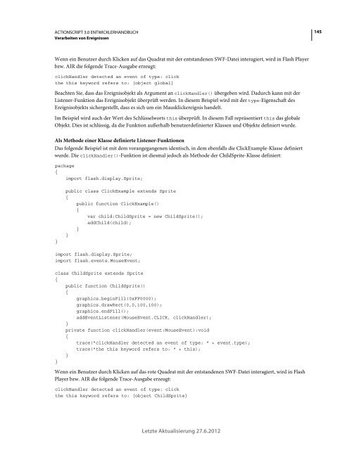 Actionscript 3 Entwicklerhandbuch