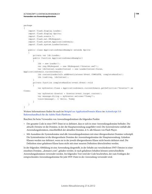 Actionscript 3 Entwicklerhandbuch