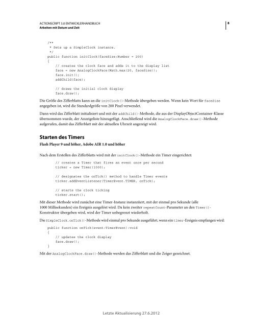 Actionscript 3 Entwicklerhandbuch