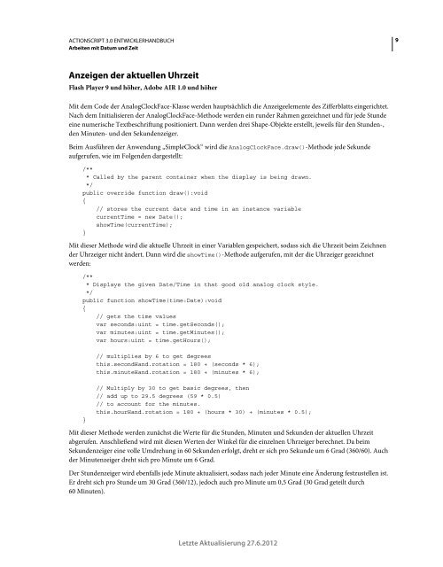 Actionscript 3 Entwicklerhandbuch