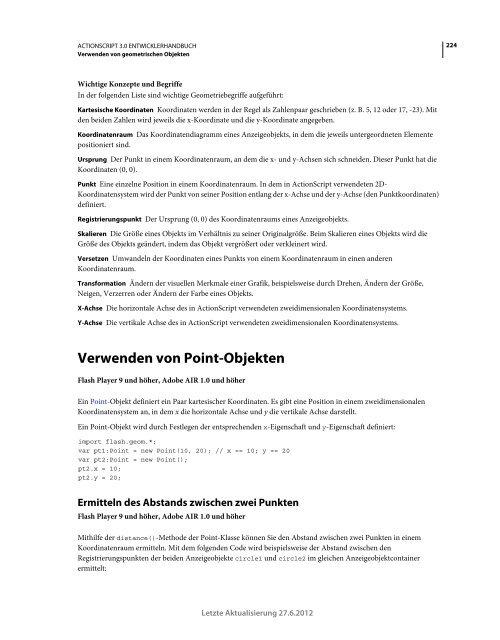 Actionscript 3 Entwicklerhandbuch