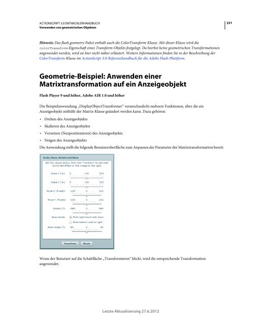 Actionscript 3 Entwicklerhandbuch