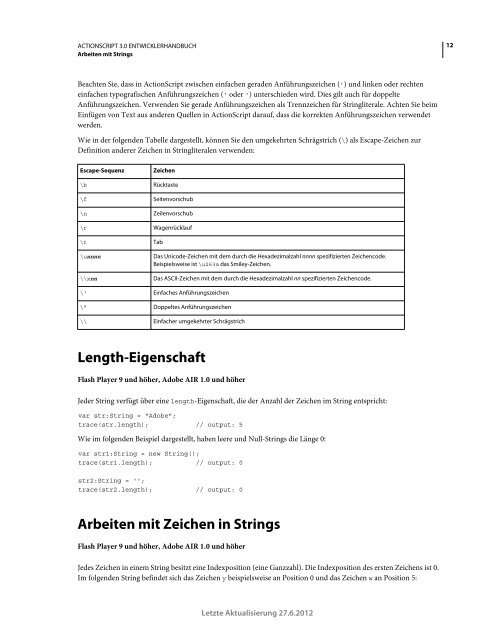 Actionscript 3 Entwicklerhandbuch