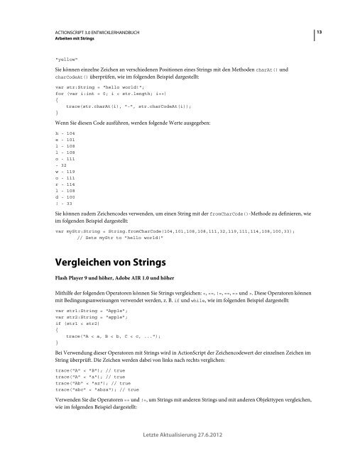 Actionscript 3 Entwicklerhandbuch