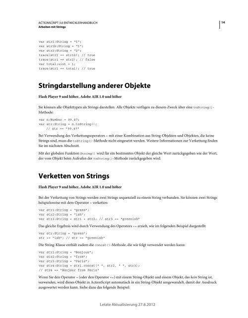 Actionscript 3 Entwicklerhandbuch