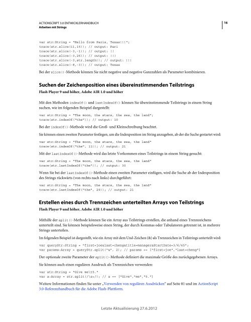 Actionscript 3 Entwicklerhandbuch