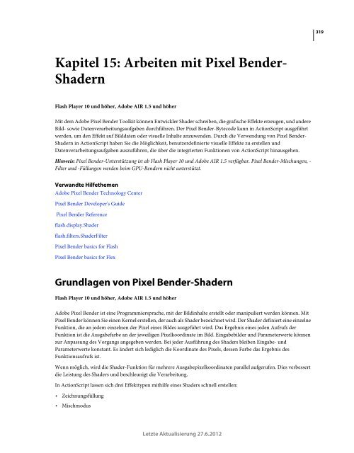 Actionscript 3 Entwicklerhandbuch