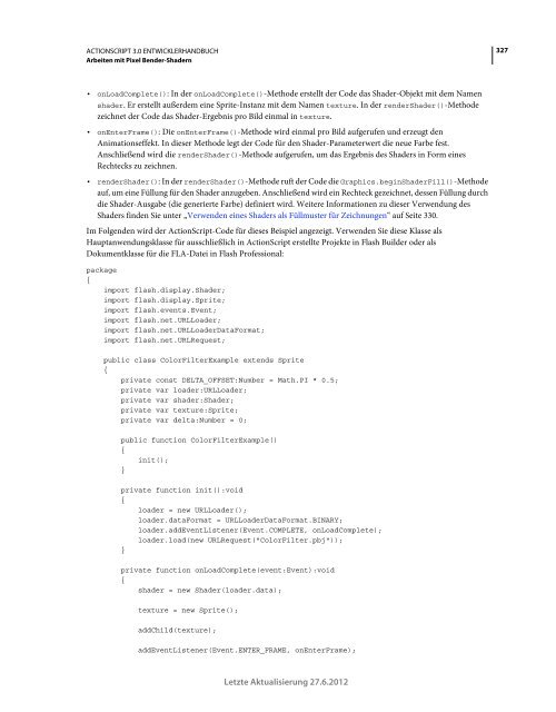 Actionscript 3 Entwicklerhandbuch