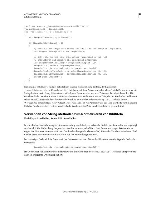 Actionscript 3 Entwicklerhandbuch