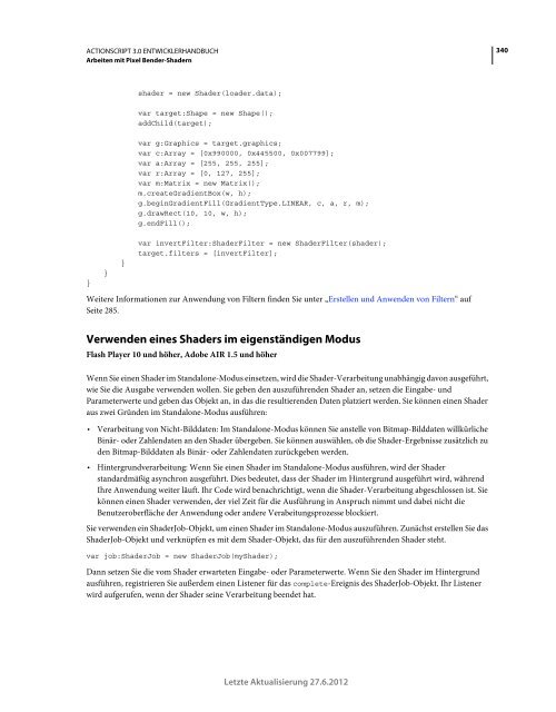 Actionscript 3 Entwicklerhandbuch