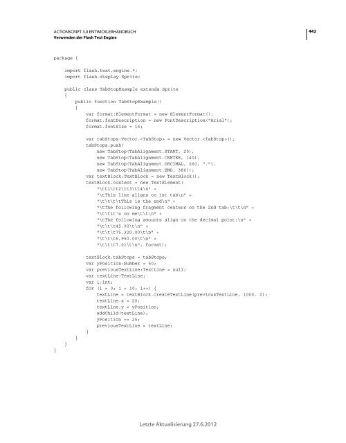 Actionscript 3 Entwicklerhandbuch