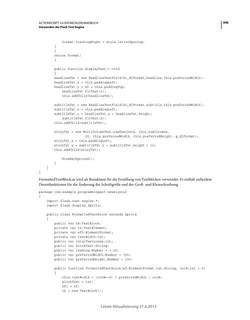 Actionscript 3 Entwicklerhandbuch