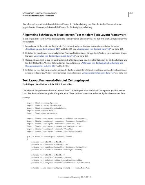 Actionscript 3 Entwicklerhandbuch