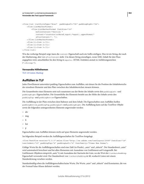 Actionscript 3 Entwicklerhandbuch