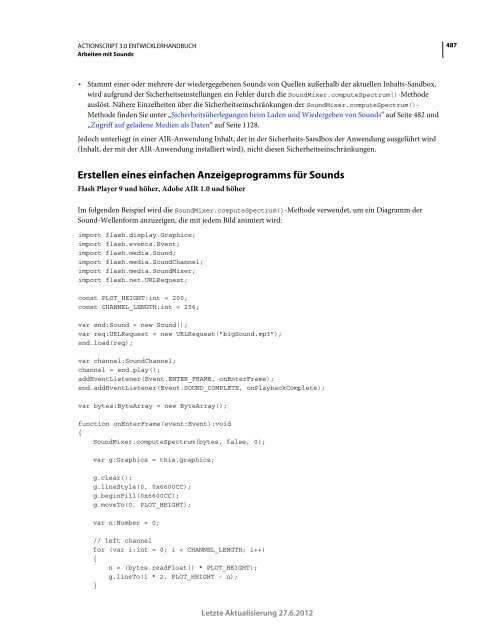 Actionscript 3 Entwicklerhandbuch