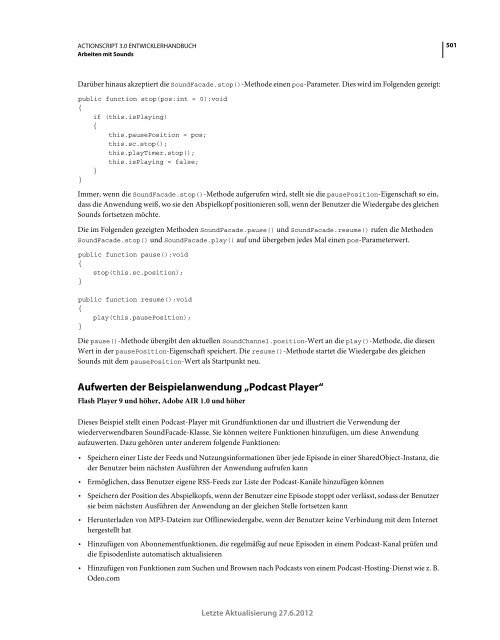 Actionscript 3 Entwicklerhandbuch