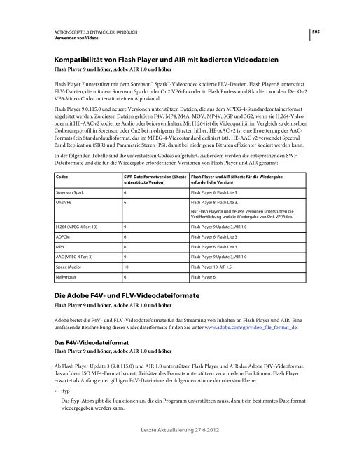 Actionscript 3 Entwicklerhandbuch