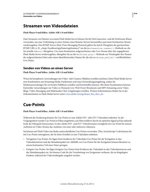 Actionscript 3 Entwicklerhandbuch